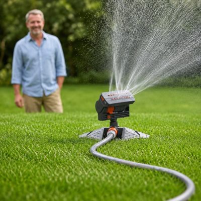 Aspersor oscilante ajustável para relvado - cobre até 278 m² | WETSWEEP